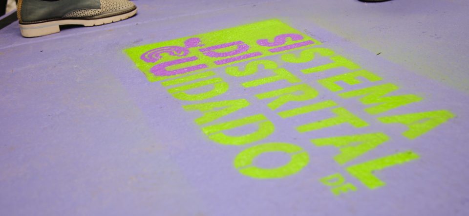 Logo de Sistema Distrital de Cuidado en stencil